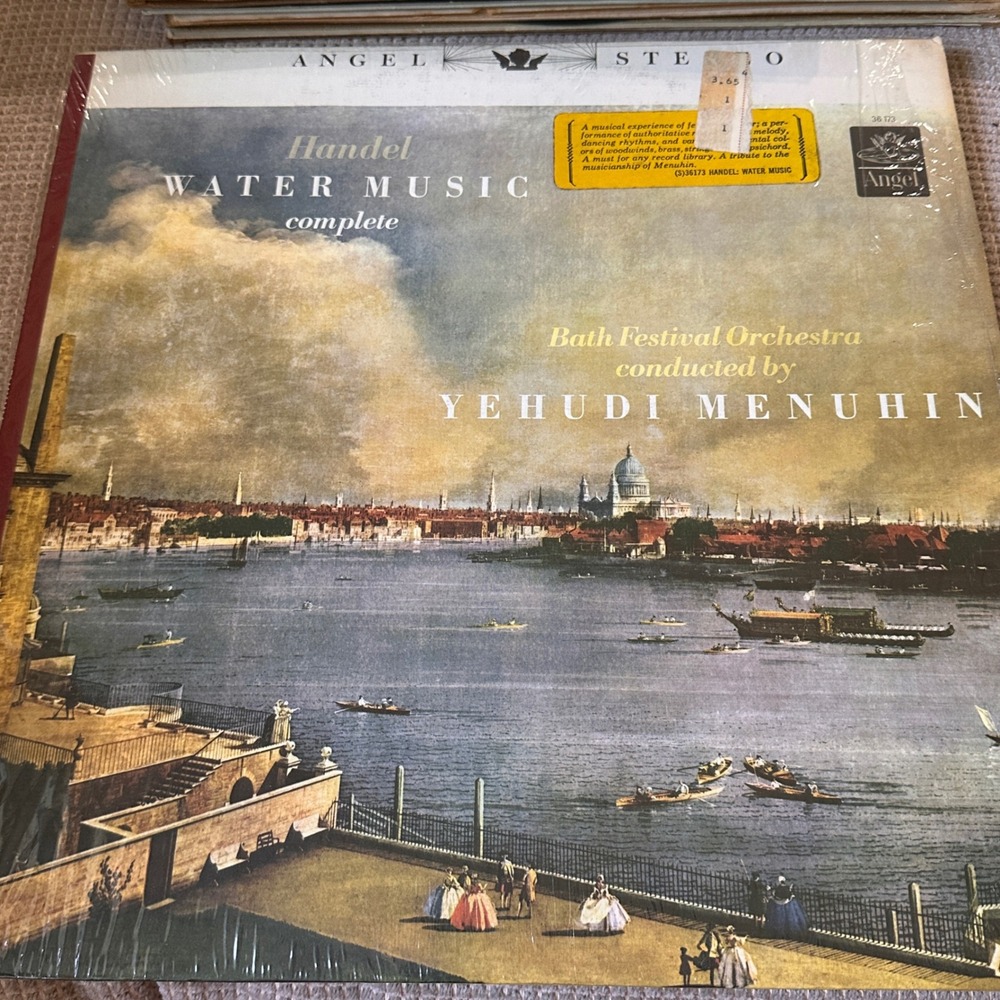 Handel Water Music Complete Angel Stereo Menuhin Bath‎ Festival Orchestra LP
